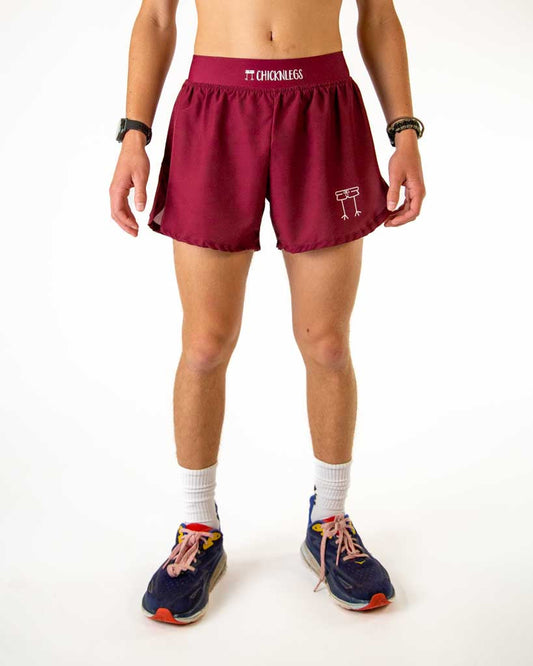 Men's Maroon 4" Half Split Shorts